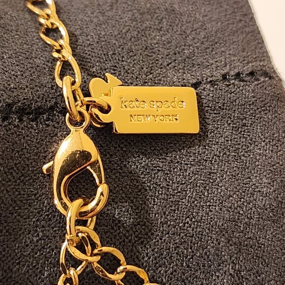 Brand New! KATE SPADE: Gold-Toned Flower| CZ|Glass|Crystal| Pearl Necklace - Picture 5 of 6